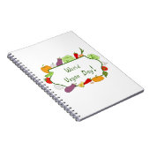 ワールドベジタリアンデイミニマリストかわいい ノートブック (右側)