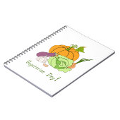 ワールドベジタリアンデイミニマリストかわいい ノートブック (左側)