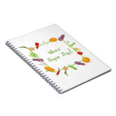 ワールドベジタリアンデイミニマリストかわいい ノートブック (右側)