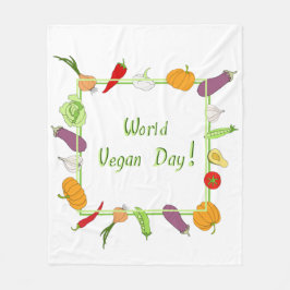 ワールドベジタリアンデイミニマリストかわいい フリースブランケット