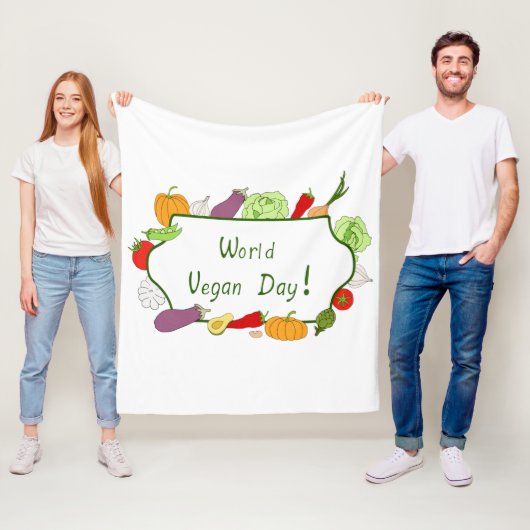 ワールドベジタリアンデイミニマリストかわいい フリースブランケット (インサイチュ)