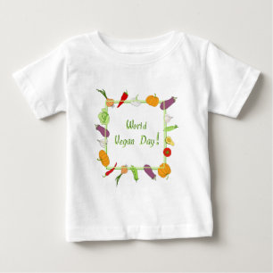 ワールドベジタリアンデイミニマリストかわいい ベビーTシャツ