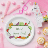 ワールドベジタリアンデイミニマリストかわいい ペーパープレート (パーティー)