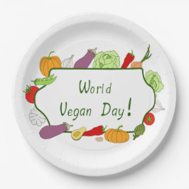 ワールドベジタリアンデイミニマリストかわいい ペーパープレート