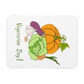 ワールドベジタリアンデイミニマリストかわいい マグネット (横)