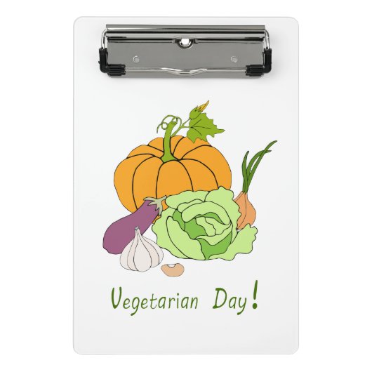 ワールドベジタリアンデイミニマリストかわいい ミニクリップボード (正面)