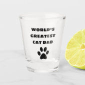 ワールドベストキャットパパカスタム文字パーソナライズされた ショットグラス (正面)