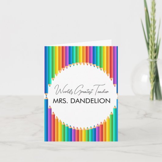 ワールドベスト先生レインボークレヨン学校 カード (正面)