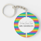 ワールドベスト先生レインボークレヨン学校 キーホルダー (正面)