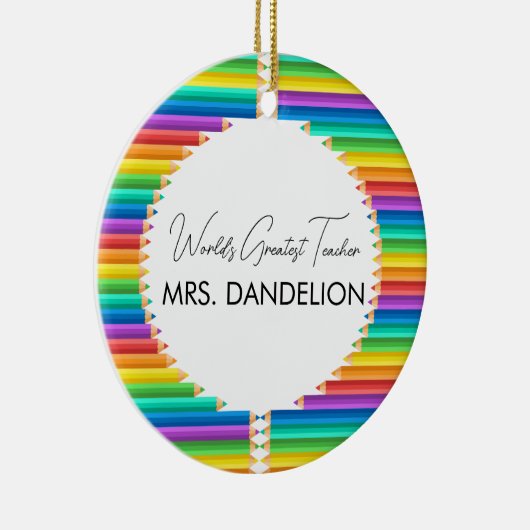 ワールドベスト先生レインボークレヨン学校 セラミックオーナメント (右)