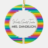 ワールドベスト先生レインボークレヨン学校 セラミックオーナメント (正面)
