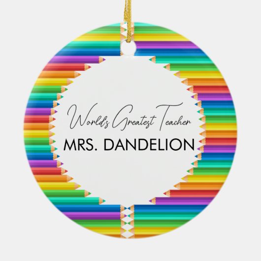 ワールドベスト先生レインボークレヨン学校 セラミックオーナメント (裏面)