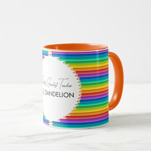 ワールドベスト先生レインボークレヨン学校 マグカップ (正面右)