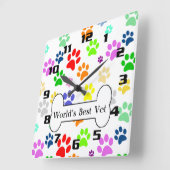 ワールドベ最高のットペッカラフルトポーズ スクエア壁時計 (傾斜)