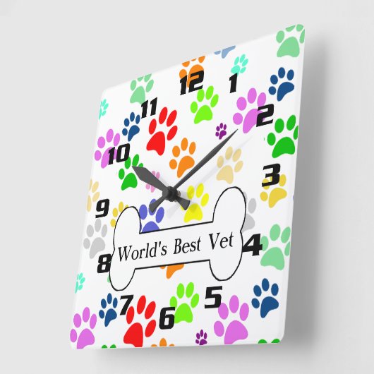 ワールドベ最高のットペッカラフルトポーズ スクエア壁時計 (傾斜)