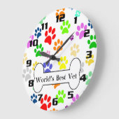 ワールドベ最高のットペッカラフルトポーズ ラージ壁時計 (傾斜)