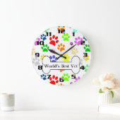 ワールドベ最高のットペッカラフルトポーズ ラージ壁時計 (ホーム)