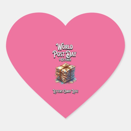 ワールドポストデー。手紙運は愛。 ハートシール (正面)