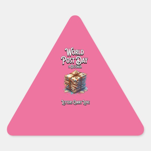 ワールドポストデー。手紙運は愛。 三角形シール (正面)