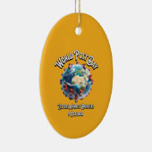 ワールドポストデー。文字の向縁ど側 セラミックオーナメント (右)