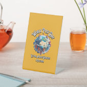 ワールドポストデー。文字の向縁ど側 台座サイン (インサイチュ)