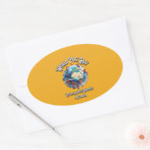 ワールドポストデー。文字の向縁ど側 楕円形シール (封筒)