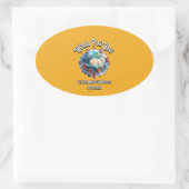 ワールドポストデー。文字の向縁ど側 楕円形シール (バッグ)