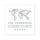 ワールドマはっきりしたップフォーマルファミリ名と差出人住所 セルフインキングスタンプ (デザイン)