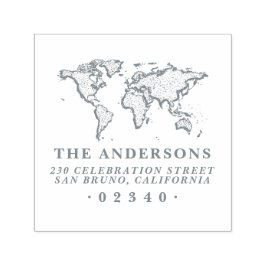 ワールドマはっきりしたップフォーマルファミリ名と差出人住所 セルフインキングスタンプ