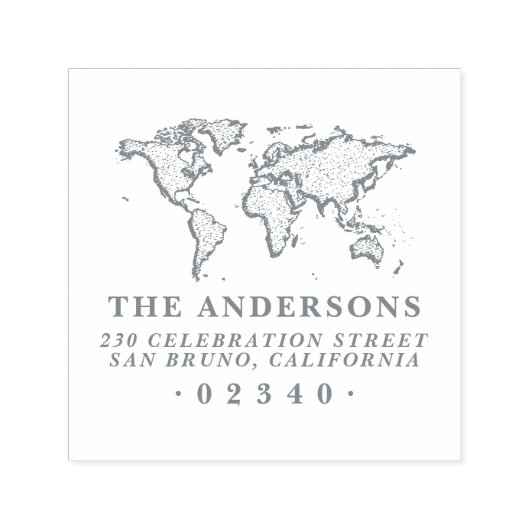 ワールドマはっきりしたップフォーマルファミリ名と差出人住所 セルフインキングスタンプ (デザイン)