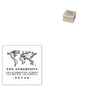 ワールドマはっきりしたップフォーマルファミリ名と差出人住所 ラバースタンプ (押印)