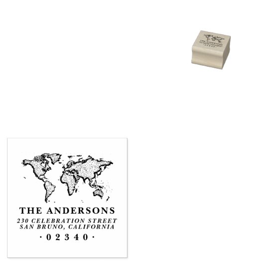 ワールドマはっきりしたップフォーマルファミリ名と差出人住所 ラバースタンプ (押印)