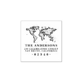 ワールドマはっきりしたップフォーマルファミリ名と差出人住所 ラバースタンプ (インプリント)