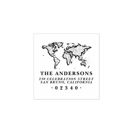ワールドマはっきりしたップフォーマルファミリ名と差出人住所 ラバースタンプ (インプリント)