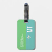 ワールドマエレガントップモダンセージティール（緑がかった色）ラゲージタグ ラゲッジタグ (裏面縦)