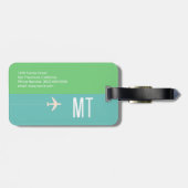 ワールドマエレガントップモダンセージティール（緑がかった色）ラゲージタグ ラゲッジタグ (裏面横)