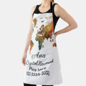 ワールドマップあなたの名前を追加文字場所市内電話 エプロン (インサイチュ)