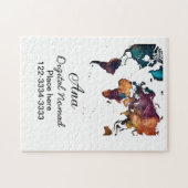 ワールドマップあなたの名前を追加文字場所市内電話 ジグソーパズル (横)