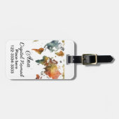 ワールドマップあなたの名前を追加文字場所市内電話 ラゲッジタグ (正面横)