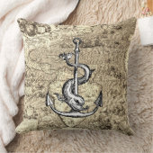 ワールドマップいかりとイルカ クッション (ブランケット)