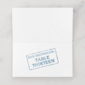 ワールドマップとカスタムパスポート切手 – すべて編集可能 プレイスカード (内部開封)