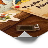 ワールドマップのハートピンとランドマーク ポスター (角)