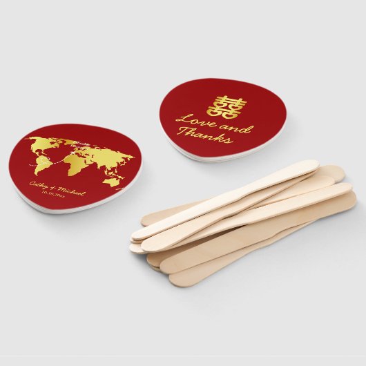 ワールドマップの宛先中国の結婚の数 ハンドファン (組立なし)