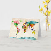 ワールドマップの水の色 カード (黄色い花)