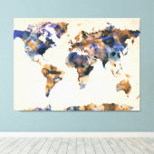 ワールドマップの水の色 キャンバスプリント (インサイチュ (ウッドフロア))