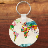 ワールドマップの水の色 キーホルダー (正面)