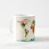 ワールドマップの水の色 コーヒーマグカップ (正面左)