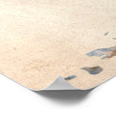 ワールドマップの水の色 ポスター (角)