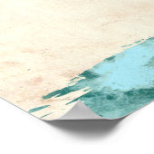 ワールドマップの水の色 ポスター (角)