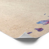 ワールドマップの水の色 ポスター (角)